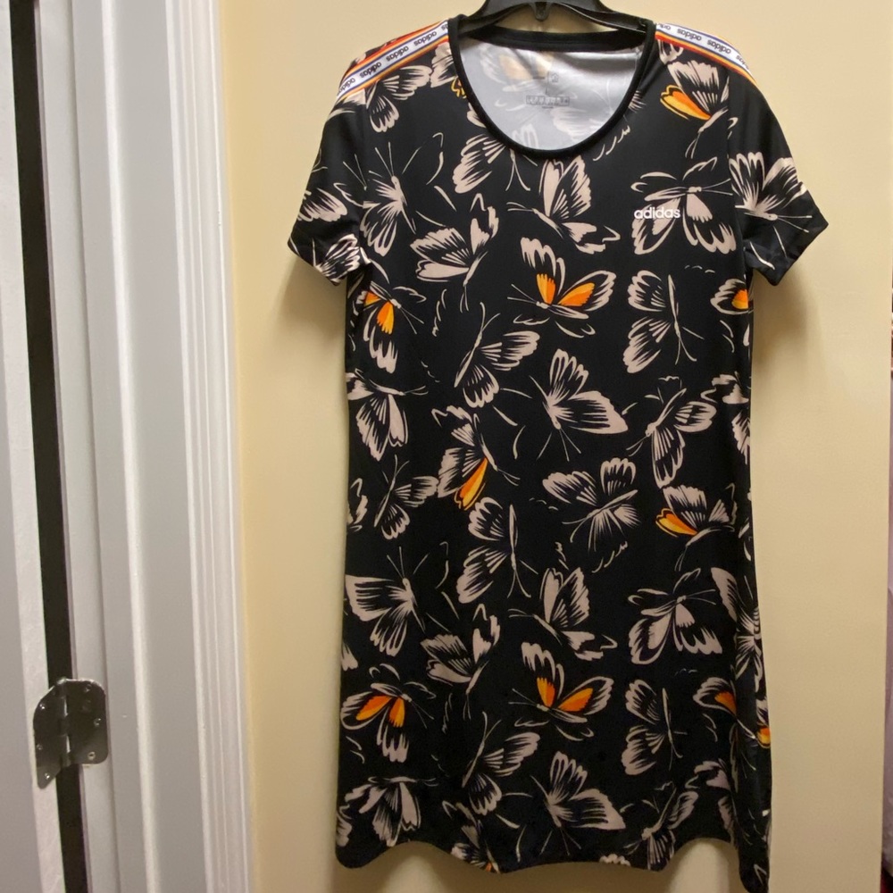 Super cute Adidas Butterfly midi dress. 100% poly.